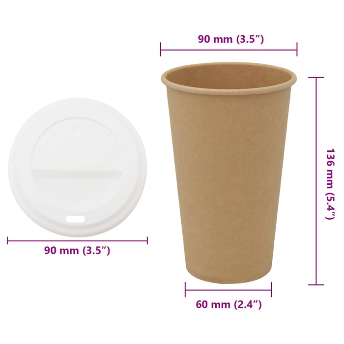 Tazze da Caffè in Carta con Coperchi 1000 pz 16oz 400 ml 3325222