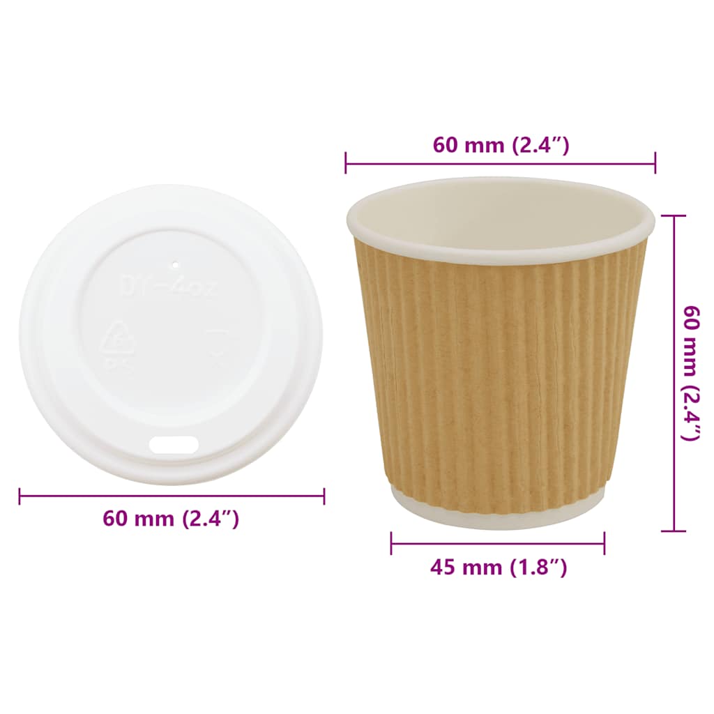 Tazze da Caffè in Carta con Coperchi 1000 pz 4oz 100 ml 3325223