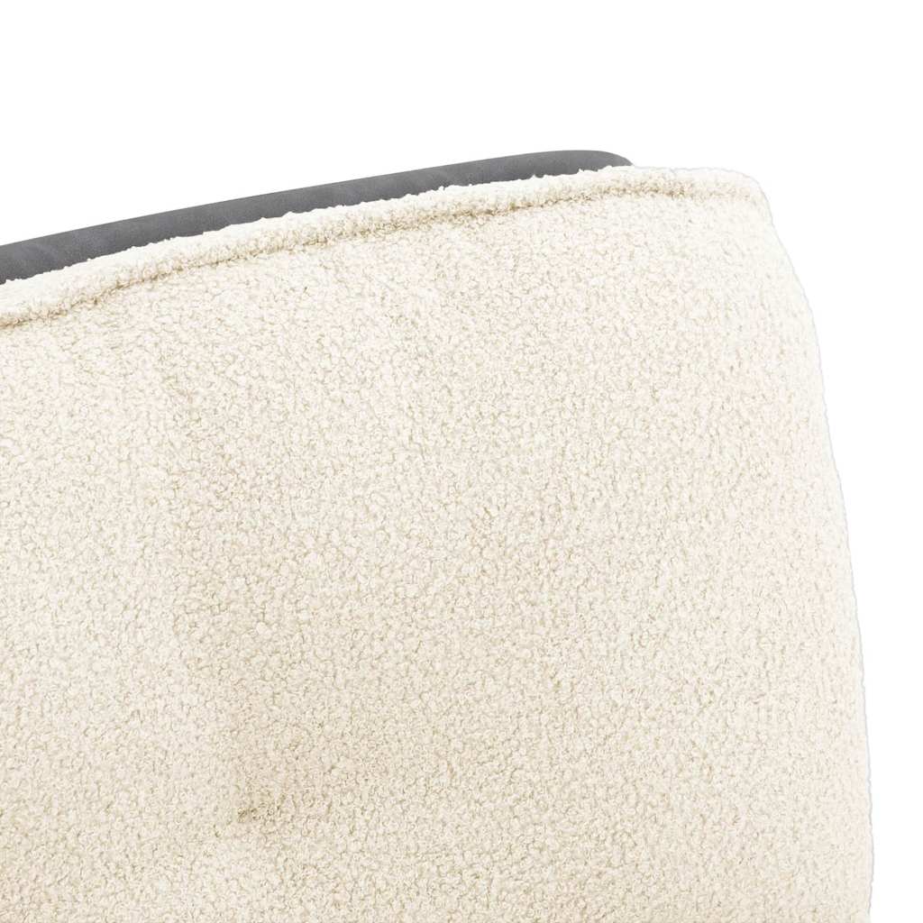 Sedia da Ufficio Girevole in Tessuto Riccio Crema Effetto Lana 4105384