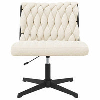 Sedia da Ufficio Girevole in Tessuto Riccio Crema Effetto Lana 4105396