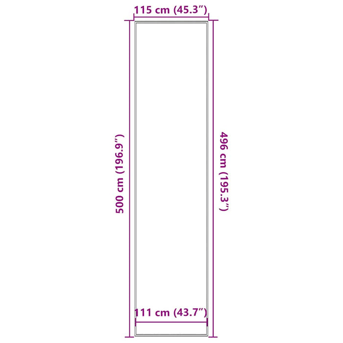 vidaXL Zerbino Nero 115x500 cm