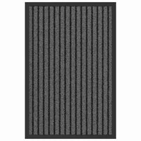 Tappetino Rigato Nero e Grigio 40 x 60 cm Polipropilene e PVC 4105590
