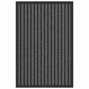 vidaXL Tappetino Rigato Nero e Grigio 40 x 60 cm Polipropilene e PVC