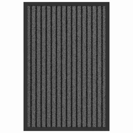 vidaXL Tappetino Rigato Nero e Grigio 40 x 60 cm Polipropilene e PVC