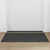 Tappetino Rigato Nero e Grigio 60 x 90 cm Polipropilene e PVC 4105591