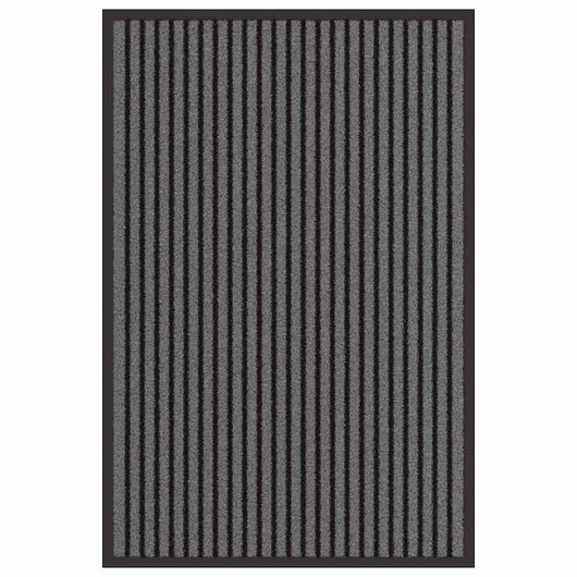 Tappetino Rigato Nero e Grigio 60 x 90 cm Polipropilene e PVC 4105591