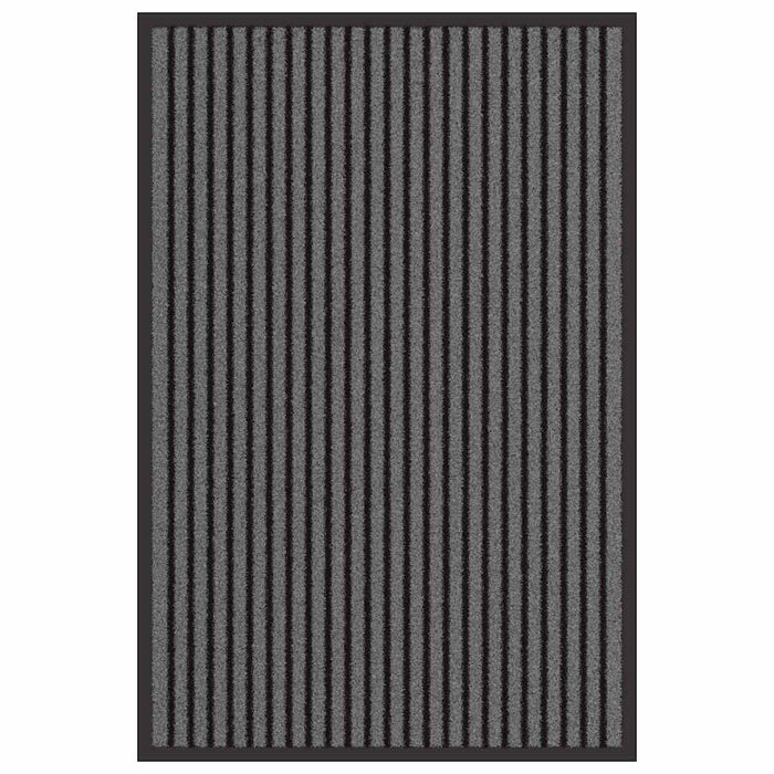 Tappetino Rigato Nero e Grigio 60 x 90 cm Polipropilene e PVC 4105591