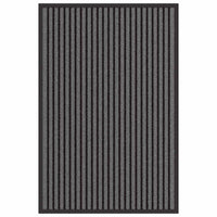 vidaXL Tappetino Striped Nero e Grigio 60 x 90 cm Polipropilene, PVC