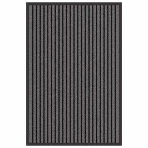 vidaXL Tappetino Striped Nero e Grigio 60 x 90 cm Polipropilene, PVC