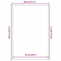 vidaXL Tappetino Striped Nero e Grigio 80 x 120 cm Polipropilene, PVC