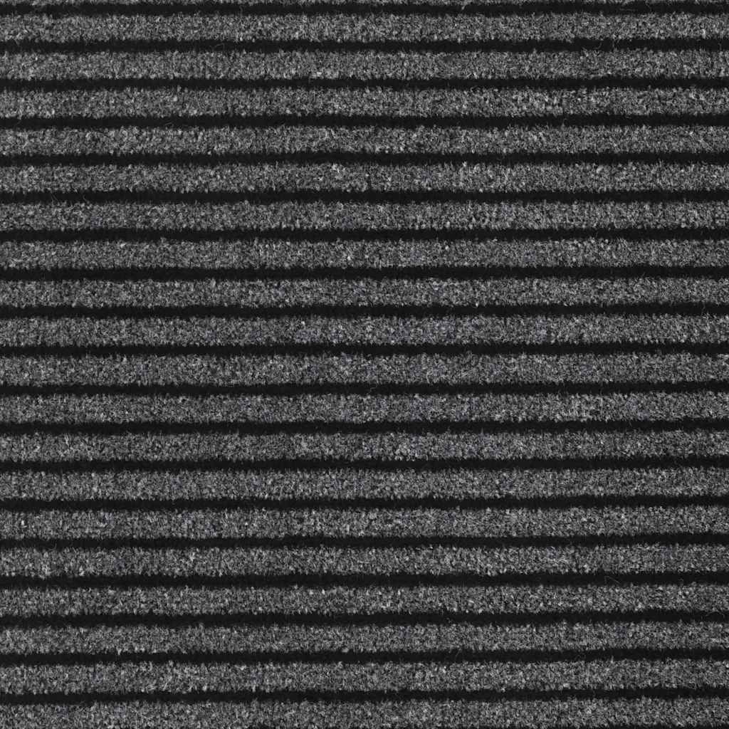 Zerbino a Strisce Nere e Grigie 90x150 cm