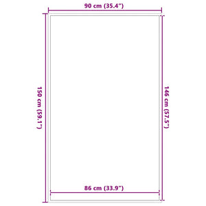 Zerbino a Strisce Nere e Grigie 90x150 cm 4105596