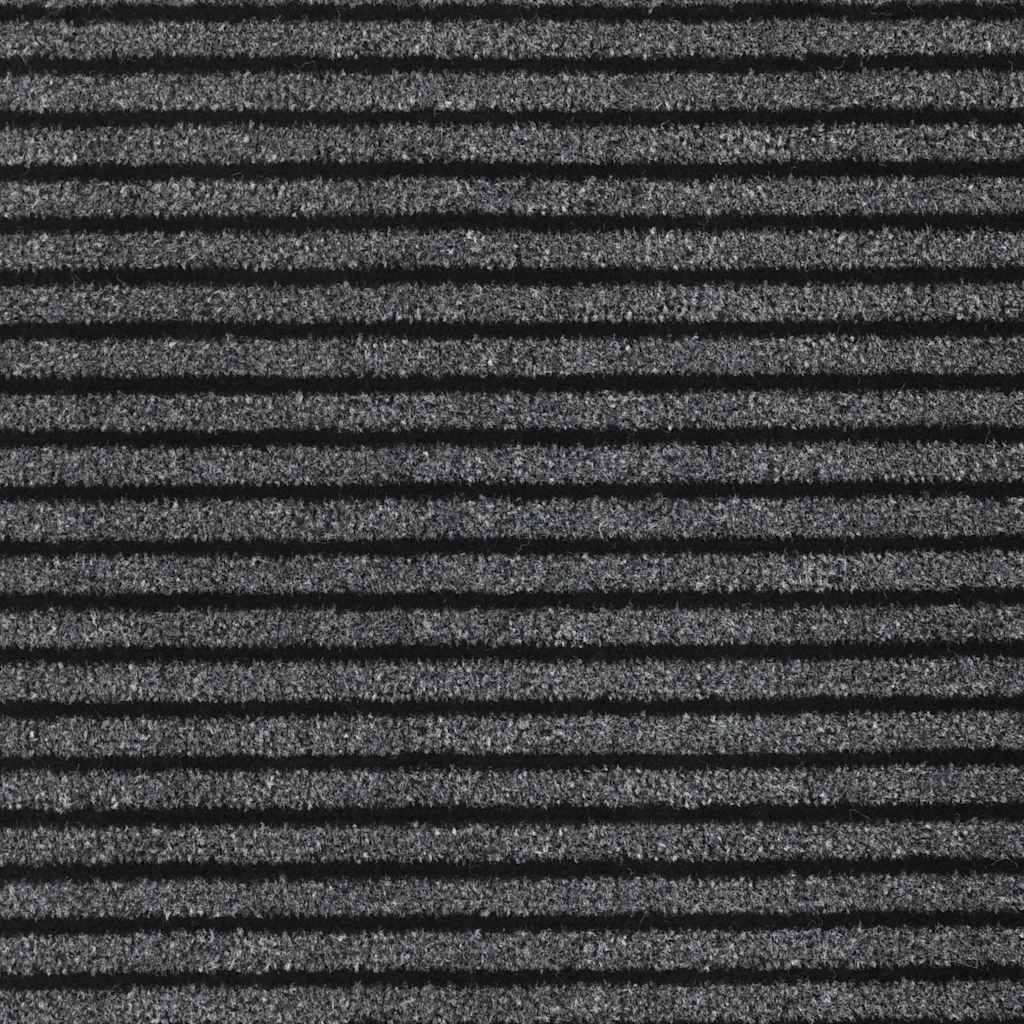 Zerbino a Strisce Nere e Grigie 115x200 cm