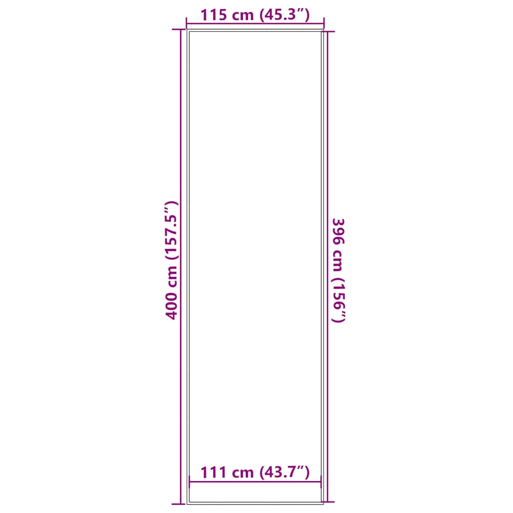 vidaXL Zerbino a Strisce Nere e Grigie 115x400 cm