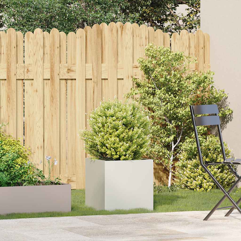 Fioriera-Vaso-Contenitore per Piante Bianca 40x40x40 cm in Acciaio Laminato a Freddo