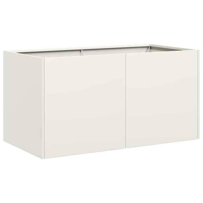 vidaXL Fioriera Bianca 80x40x40 cm in Acciaio Laminato a Freddo