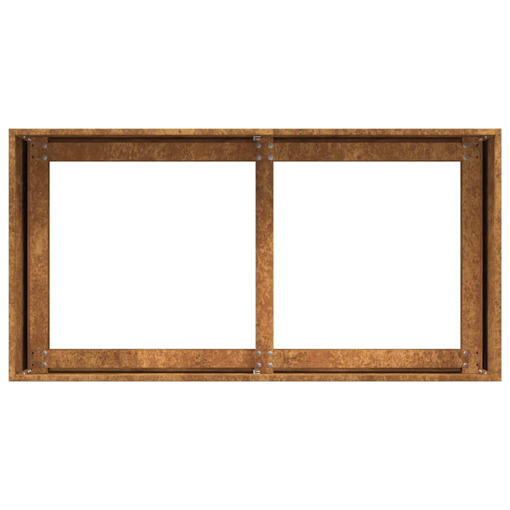 Fioriera-Vaso-Contenitore per Piante Arrugginita 80x40x40 cm in Acciaio Corten