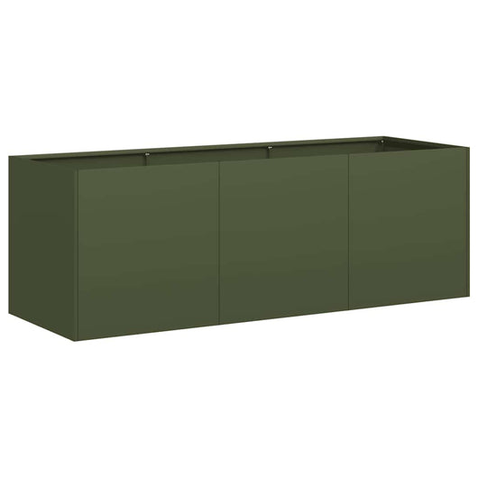 Fioriera Verde Oliva 120x40x40 cm in Acciaio Laminato a Freddo 860678