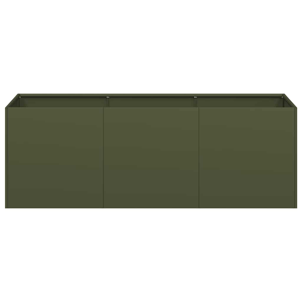 Fioriera Verde Oliva 120x40x40 cm in Acciaio Laminato a Freddo 860678