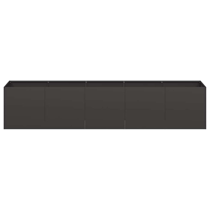 Fioriera Nera 200x40x40 cm Acciaio Laminato a Freddo 860682