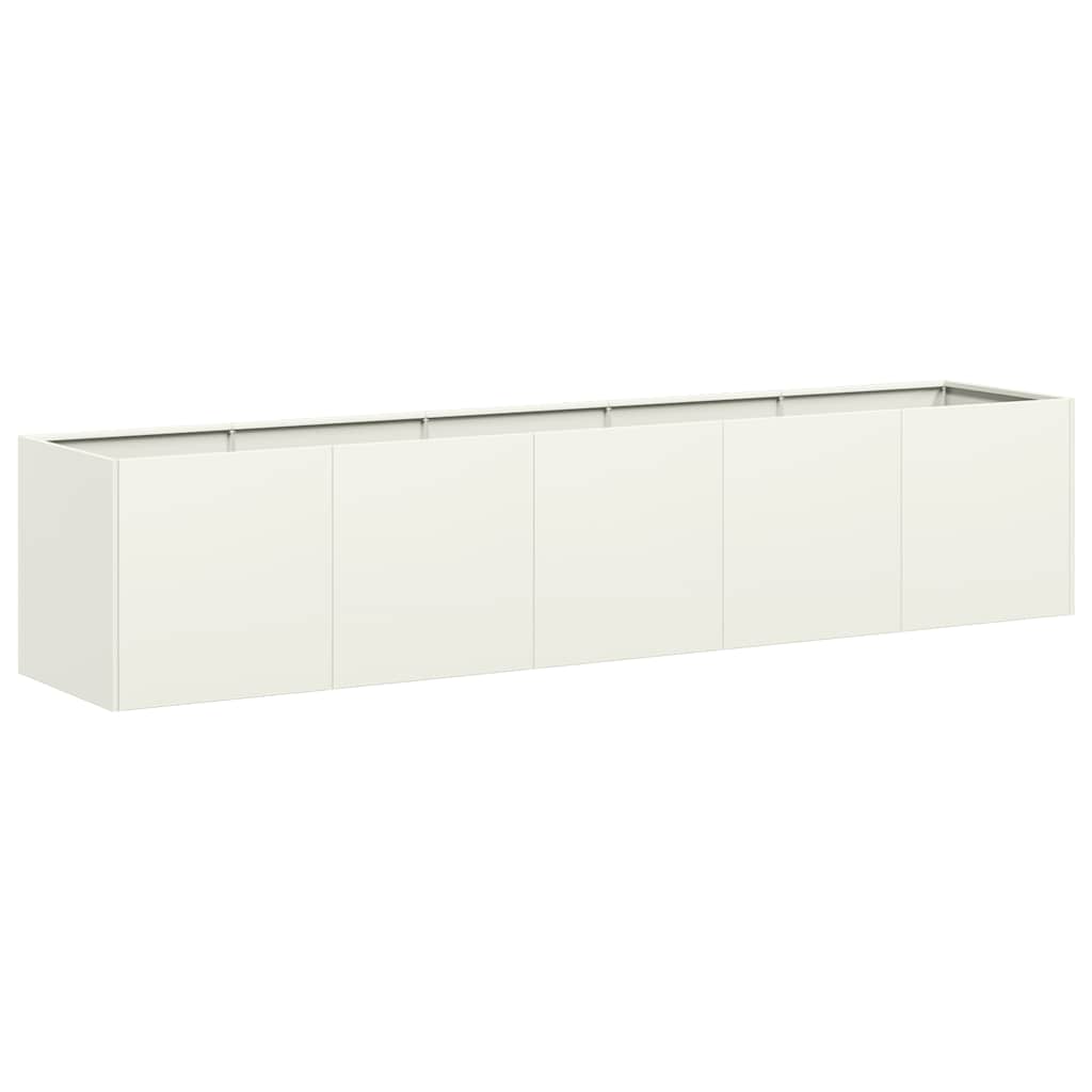 Fioriera Bianca 200x40x40 cm in Acciaio Laminato a Freddo 860683