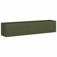 vidaXL Fioriera Verde Oliva 200x40x40 cm in Acciaio Laminato a Freddo