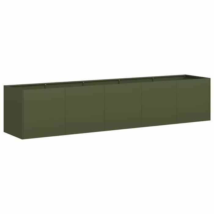 vidaXL Fioriera Verde Oliva 200x40x40 cm in Acciaio Laminato a Freddo