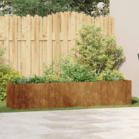 Fioriera Arrugginita 200x40x40 cm in Acciaio Corten 860688