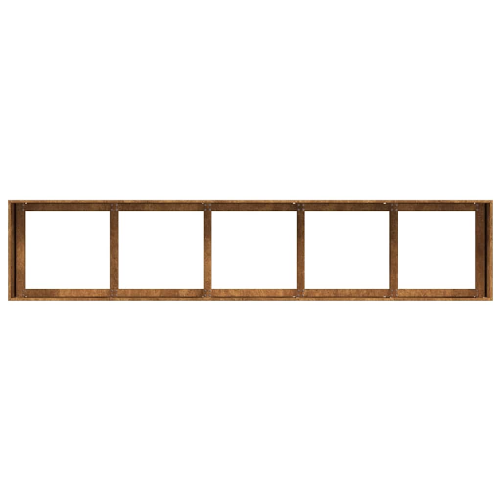 Fioriera Arrugginita 200x40x40 cm in Acciaio Corten 860688