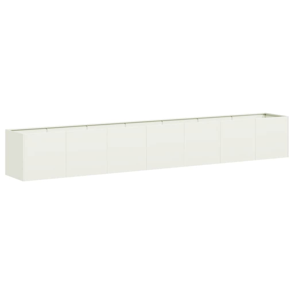 vidaXL Fioriera Bianca 280x40x40 cm in Acciaio Laminato a Freddo