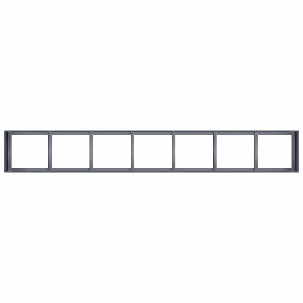 Fioriera-Vaso-Contenitore per Piante Antracite 280x40x40 cm in Acciaio Laminato a Freddo