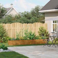 Fioriera-Vaso-Contenitore per Piante Arrugginita 280x40x40 cm in Acciaio Corten