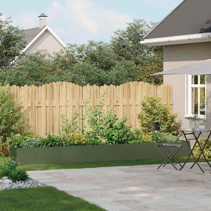 Fioriera-Vaso-Contenitore per Piante Verde Oliva 360x40x40 cm in Acciaio Laminato a Freddo