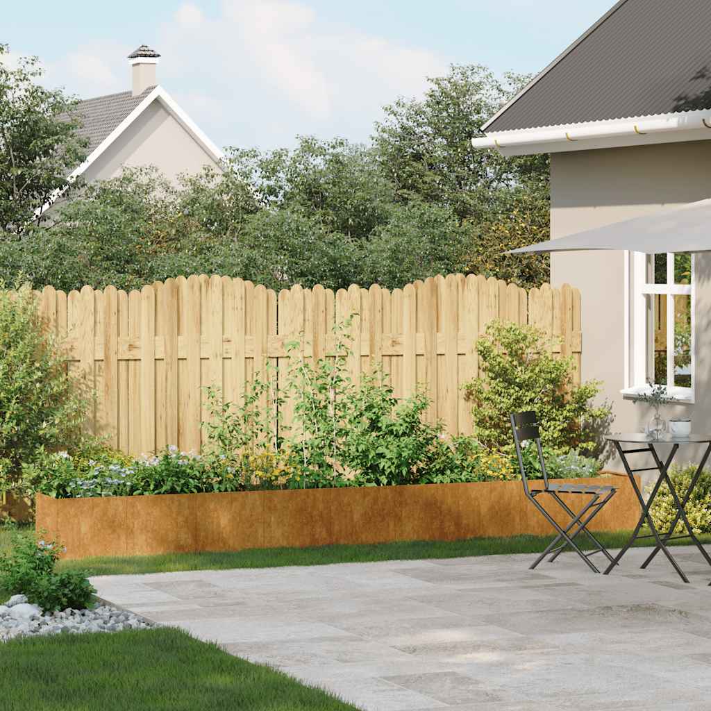 Fioriera-Vaso-Contenitore per Piante Arrugginita 360x40x40 cm in Acciaio Corten