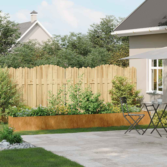 Fioriera-Vaso-Contenitore per Piante Arrugginita 360x40x40 cm in Acciaio Corten