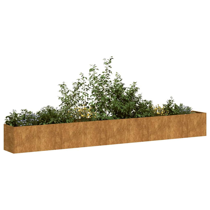Fioriera Arrugginita 360x40x40 cm in Acciaio Corten 860702