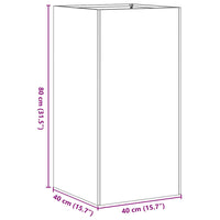 Fioriera-Vaso-Contenitore per Piante Bianca 40x40x80 cm in Acciaio Laminato a Freddo