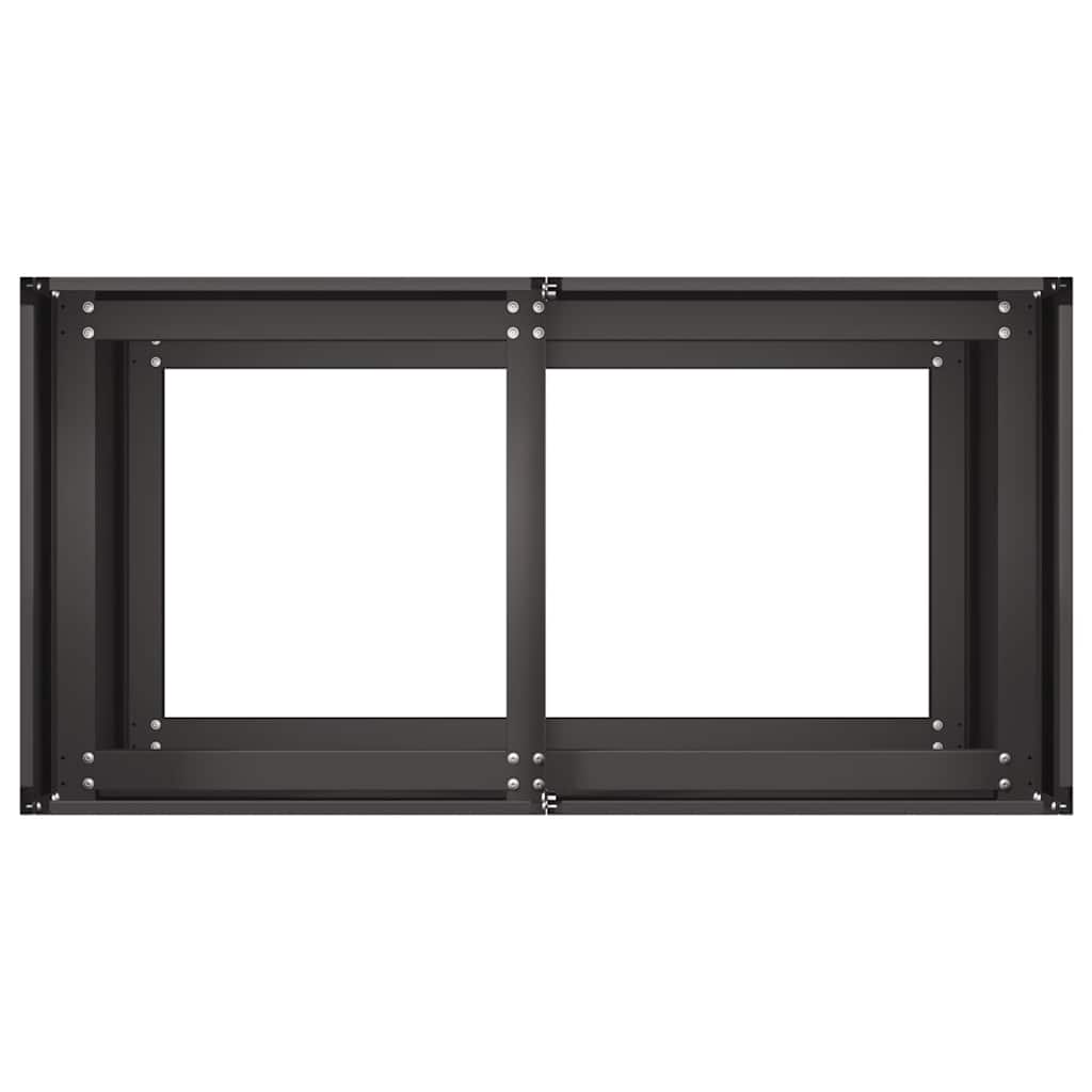 Fioriera-Vaso da Esterno-Contenitore per Piante Nera 80x40x80 cm in Acciaio Laminato a Freddo