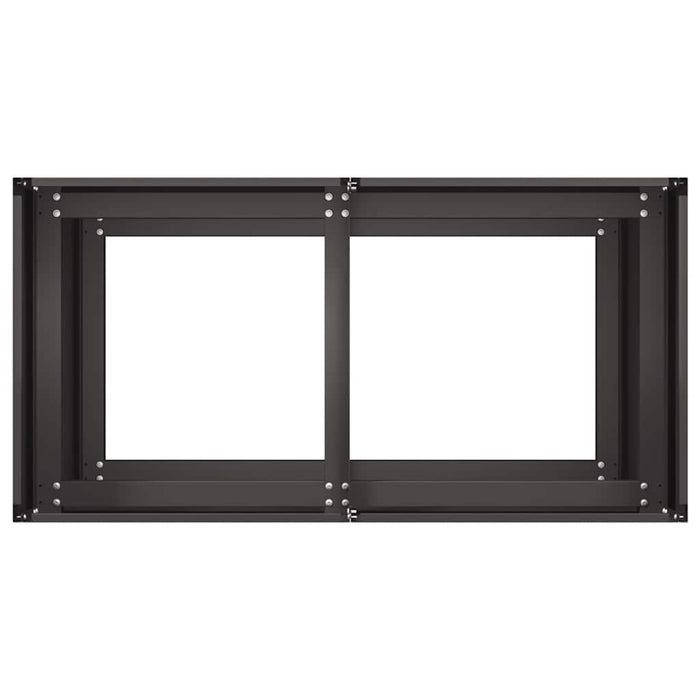 Fioriera-Vaso da Esterno-Contenitore per Piante Nera 80x40x80 cm in Acciaio Laminato a Freddo