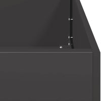 Fioriera-Vaso da Esterno-Contenitore per Piante Nera 80x40x80 cm in Acciaio Laminato a Freddo