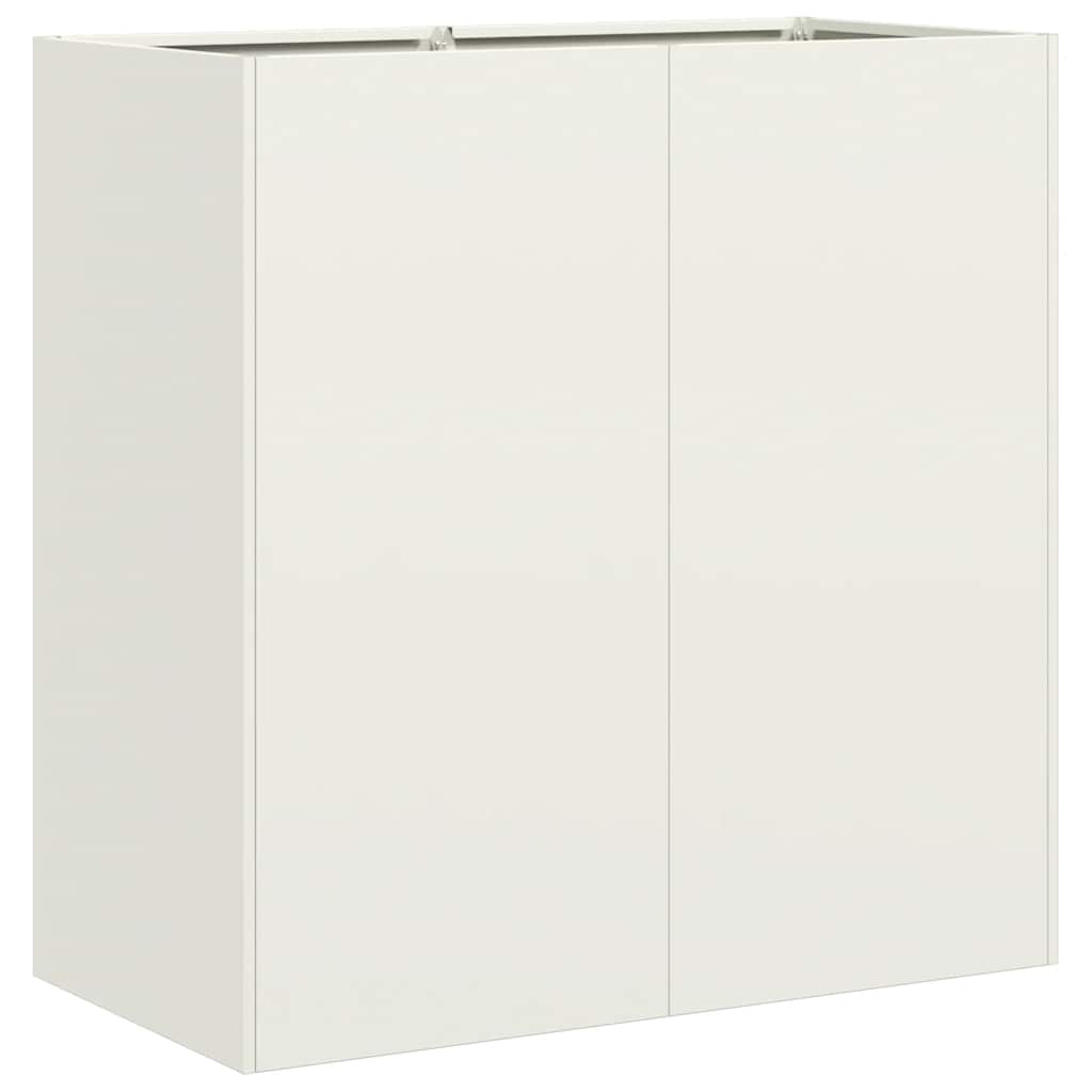 vidaXL Fioriera Bianca 80x40x80 cm in Acciaio Laminato a Freddo