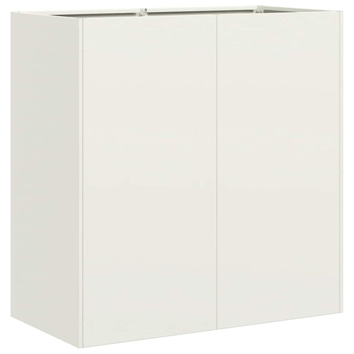 Fioriera-Vaso-Contenitore per Piante Bianca 80x40x80 cm in Acciaio Laminato a Freddo