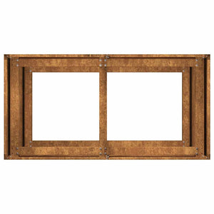 Fioriera-Vaso-Contenitore per Piante Arrugginita 80x40x80 cm in Acciaio Corten