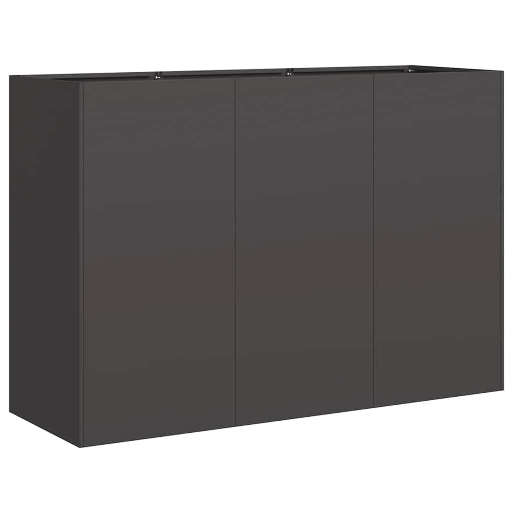 Fioriera-Vaso da Esterno-Contenitore per Piante Nera 120x40x80 cm in Acciaio Laminato a Freddo