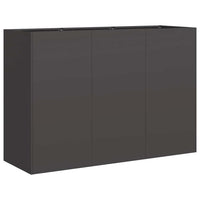 Fioriera-Vaso da Esterno-Contenitore per Piante Nera 120x40x80 cm in Acciaio Laminato a Freddo