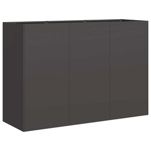Fioriera-Vaso da Esterno-Contenitore per Piante Nera 120x40x80 cm in Acciaio Laminato a Freddo
