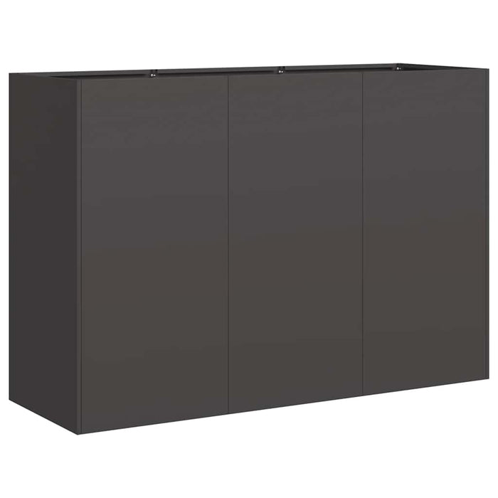 Fioriera-Vaso da Esterno-Contenitore per Piante Nera 120x40x80 cm in Acciaio Laminato a Freddo