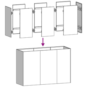 Fioriera-Vaso-Contenitore per Piante 120x40x80 cm in Acciaio Zincato