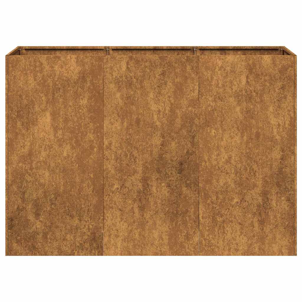 Fioriera-Vaso-Contenitore per Piante Arrugginita 120x40x80 cm in Acciaio Corten