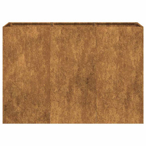 Fioriera-Vaso-Contenitore per Piante Arrugginita 120x40x80 cm in Acciaio Corten